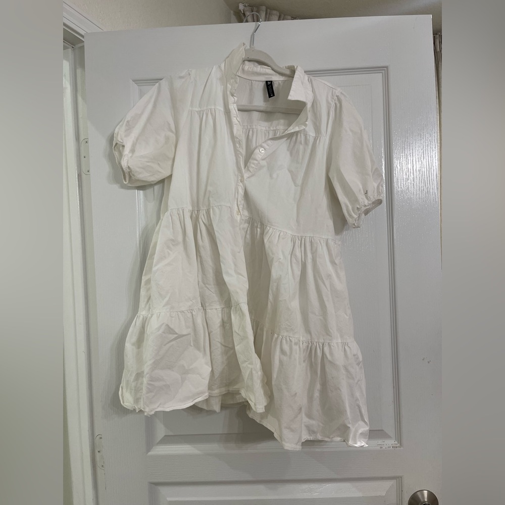 Zara white button dress